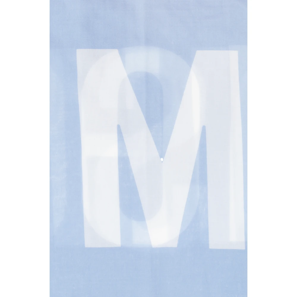 Moschino Sjaal met logo Blue Unisex