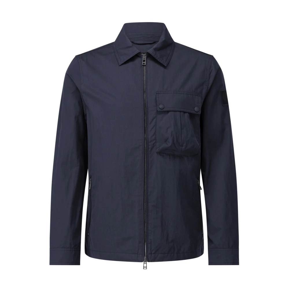 Belstaff Logo Overshirt met veelzijdig ontwerp Blue Heren