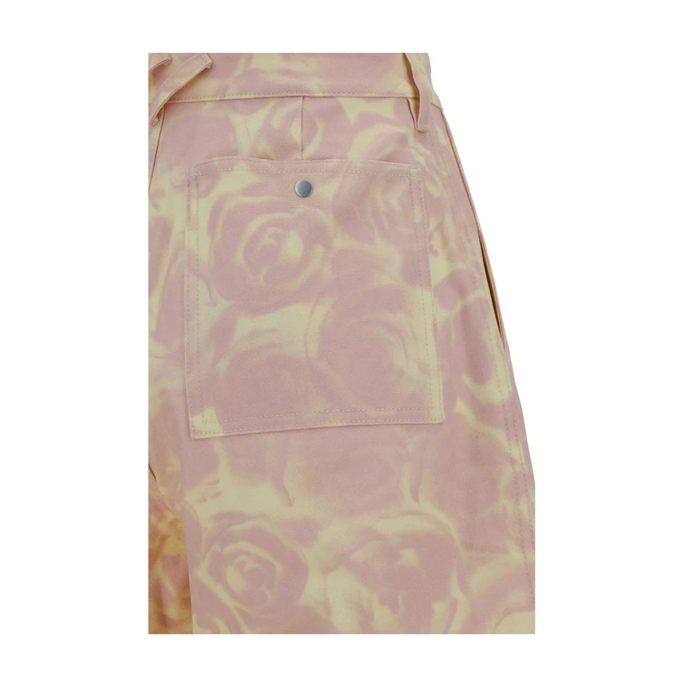 Burberry Bloemen Wijde Pijp Broek Pink Dames