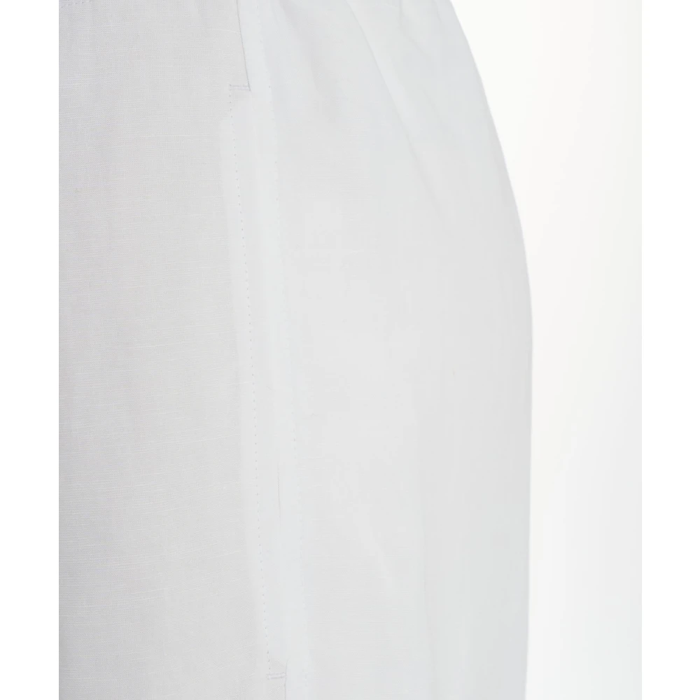 8pm Witte Linnen Wijde Broek White Dames