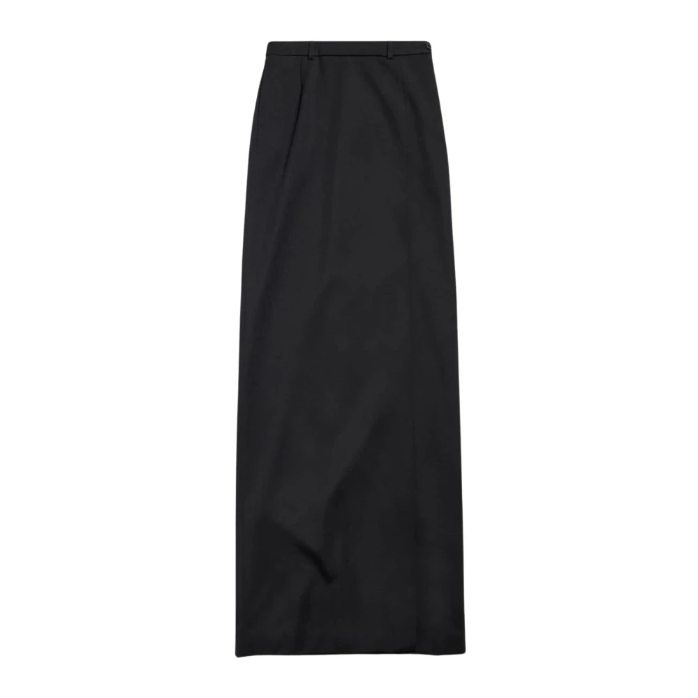 Balenciaga Women's Black Wool Midi Skirt - Maxi Skirts - S - Skirts