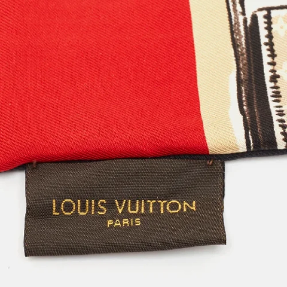 Louis Vuitton Vintage Pre-owned Silk scarves Red Dames