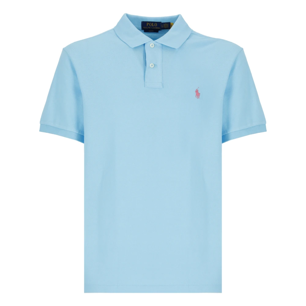 Ralph Lauren Men's Blue Polo Shirts, Xl, Slim-Fit Pique Polo