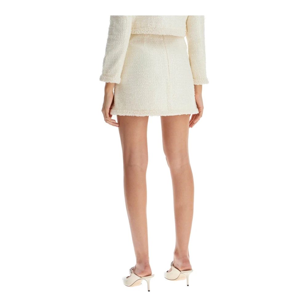 Self Portrait Parel Bouclé Minirok White Dames