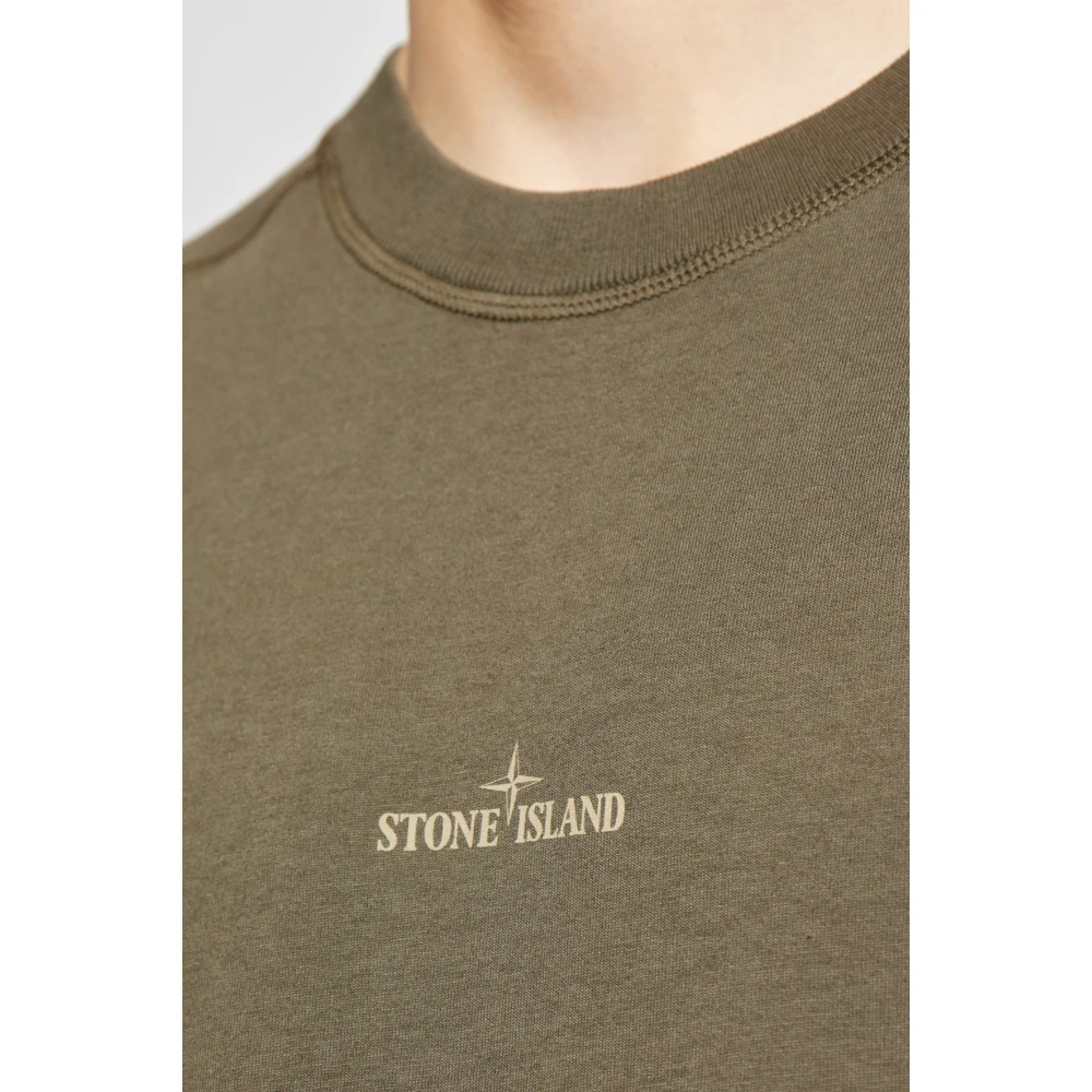 Stone Island T-shirt met logo Green Heren