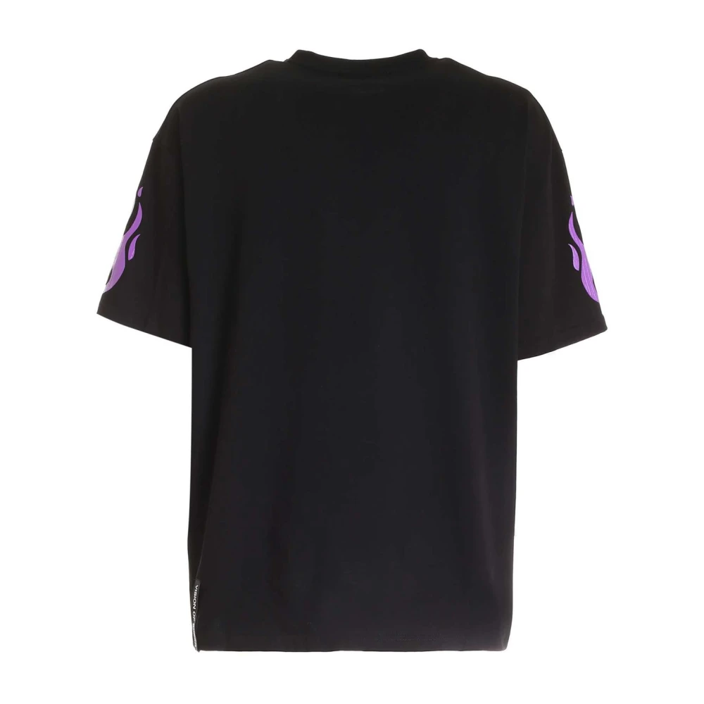 Vision OF Super Paarse Vlam Inzet Katoenen T-Shirt Black Heren
