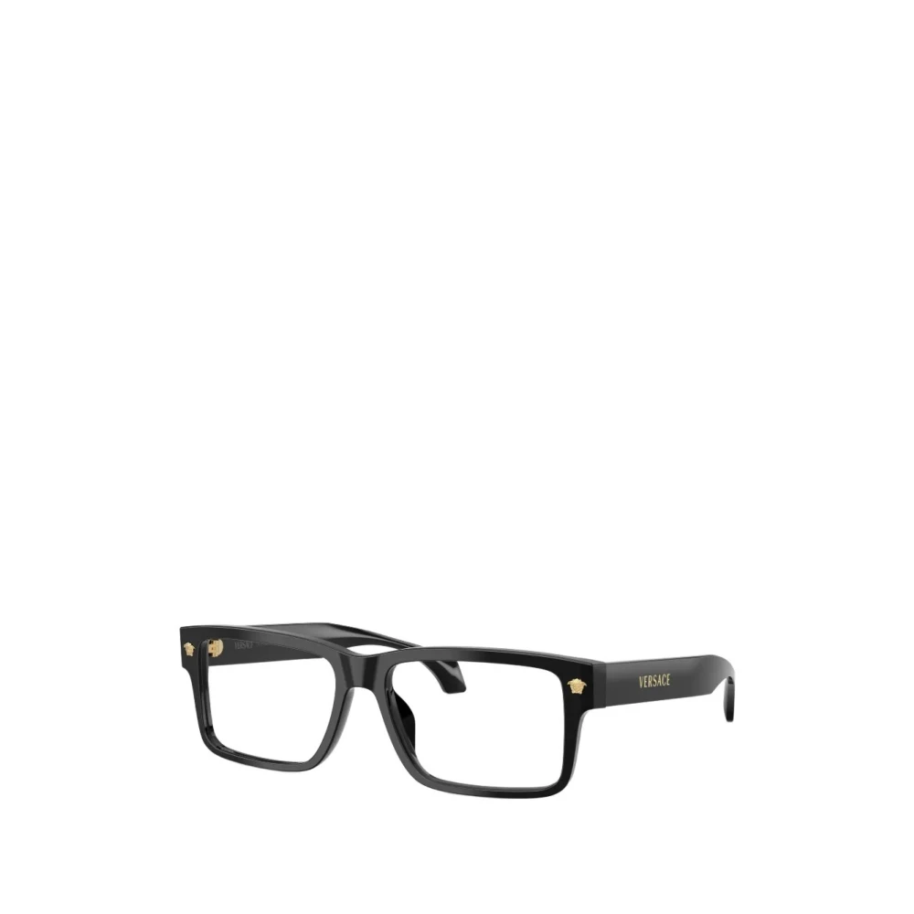 Versace Men's Black Rectangle Eyeglasses - Glasses - 56 Mm - Accessories