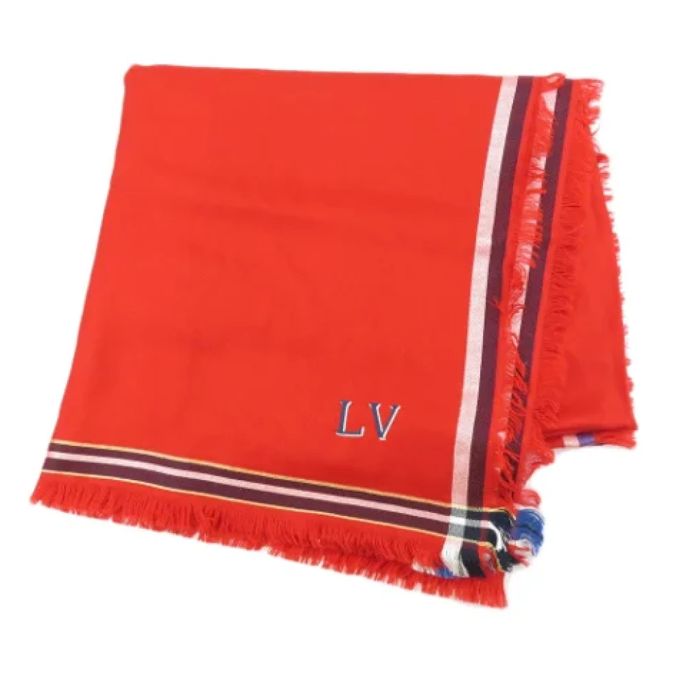 Louis Vuitton Vintage Pre-owned Silk scarves Red Dames