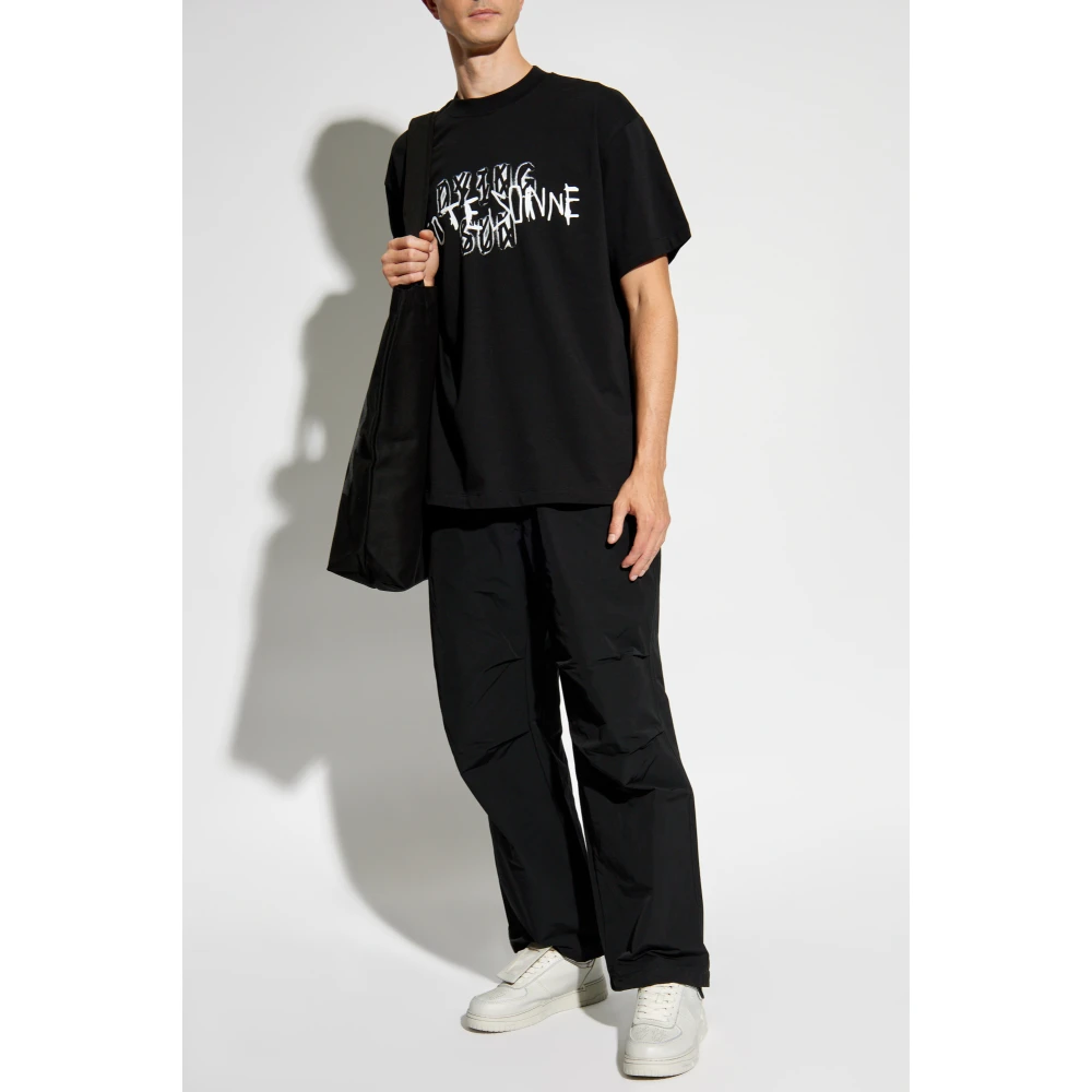 44 Label Group Wijde Broek Zomerse Stijl Black Heren