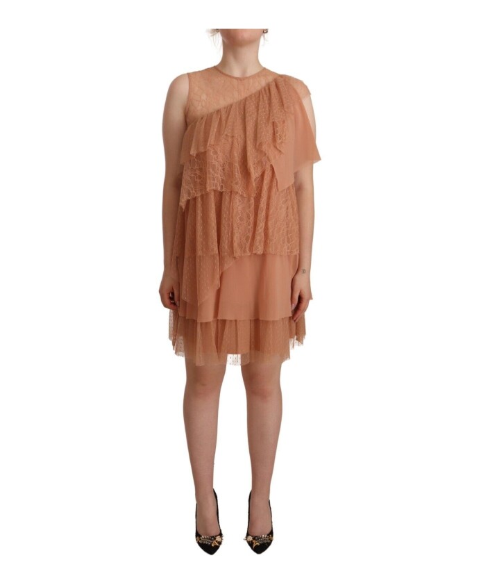 robe-trapeze-mini-sans-manches-en-dentelle-rose-a-volants