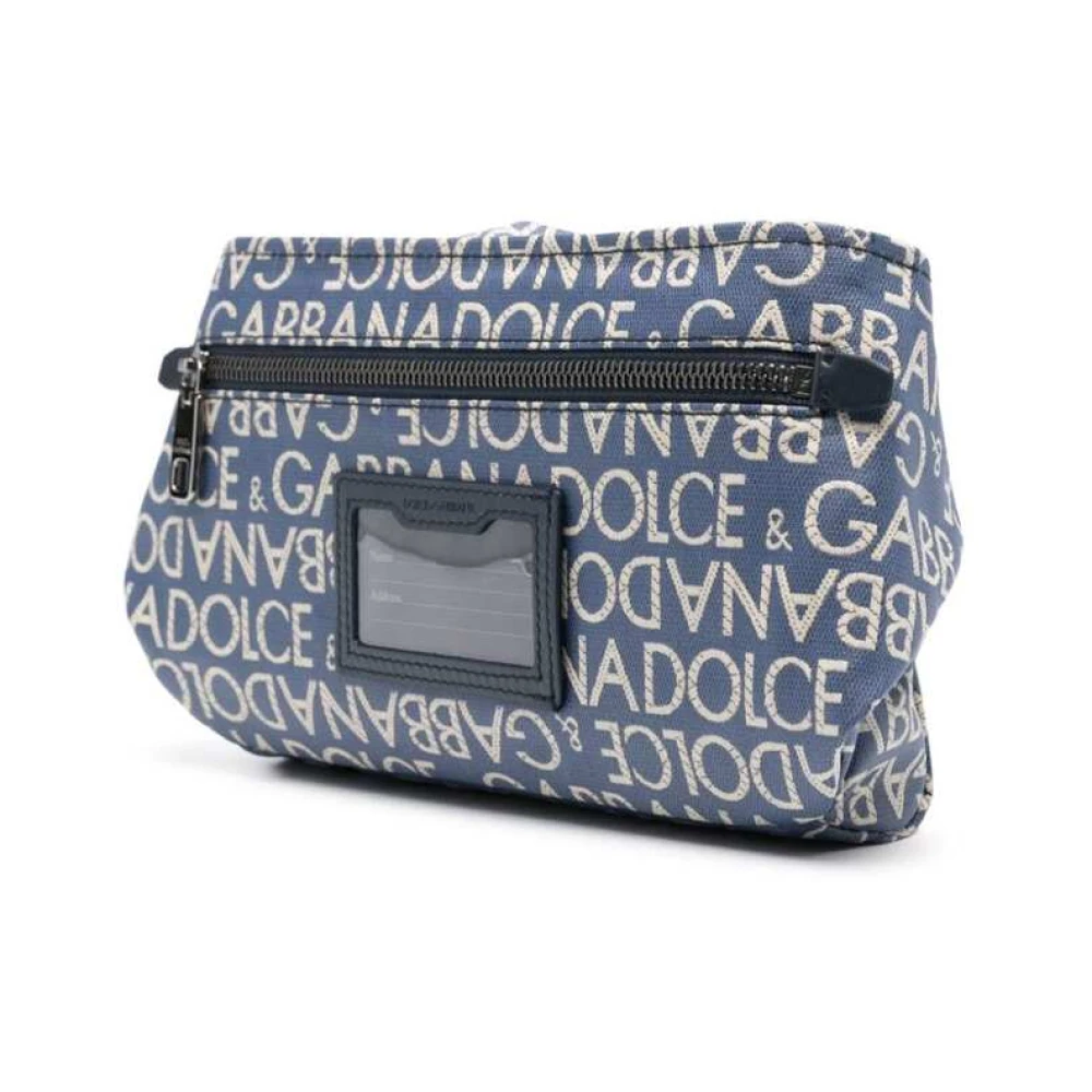 Dolce & Gabbana Lichtblauwe Bum Bag met Logo Motief Blue Heren