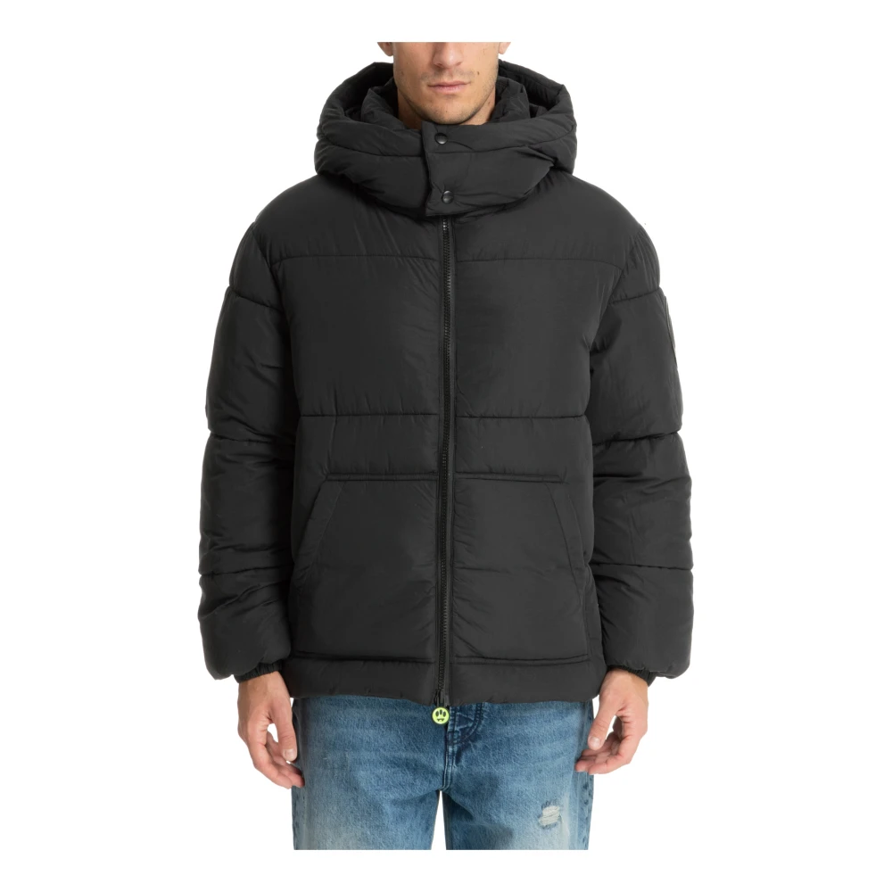 Barrow Zip-Up Gewatteerde Jas met Afneembare Capuchon Black Heren