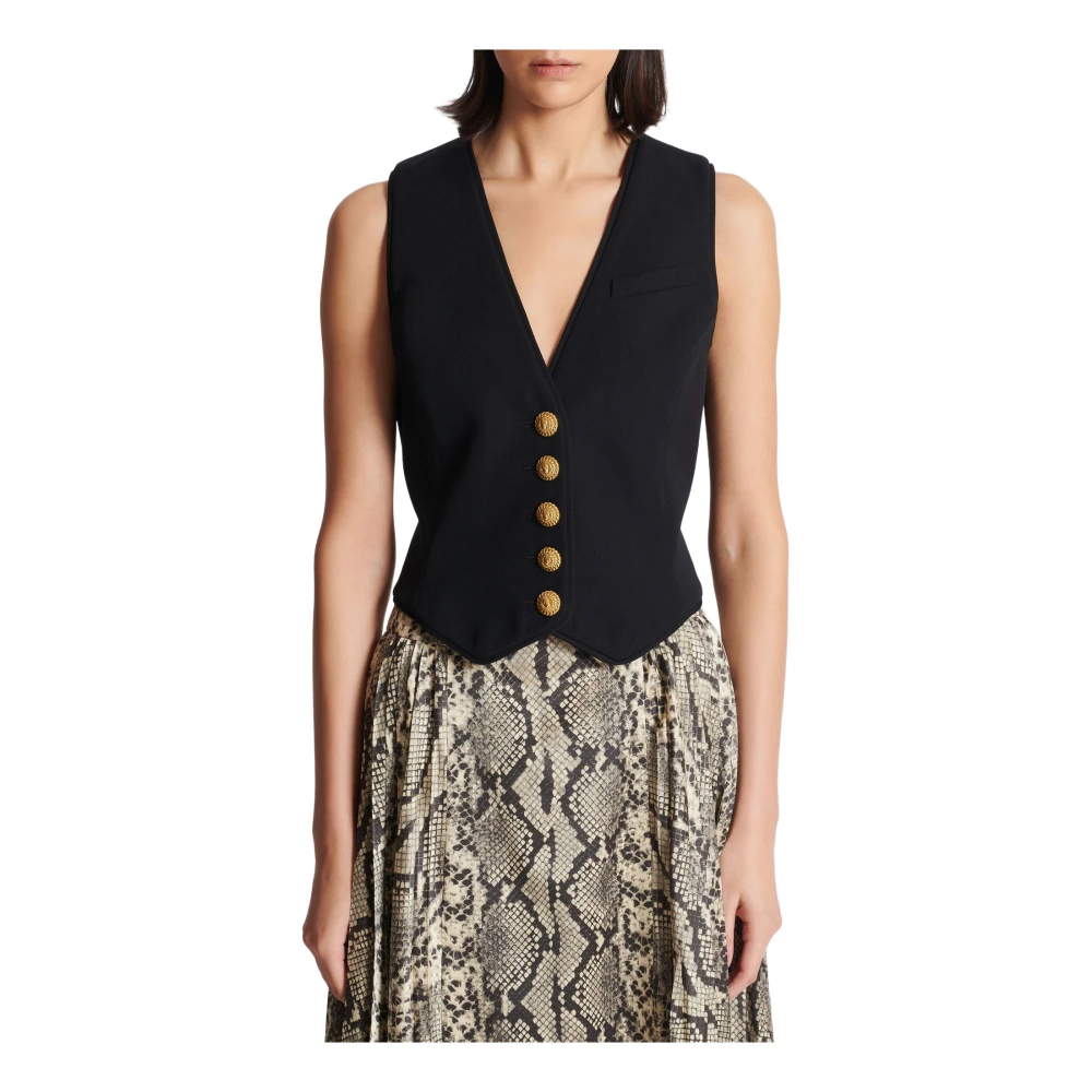 Balmain Mouwloos vest Black Dames