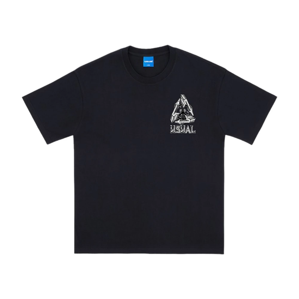 Usual Star Trip T-Shirt Zwart Katoen Mannen Black Heren