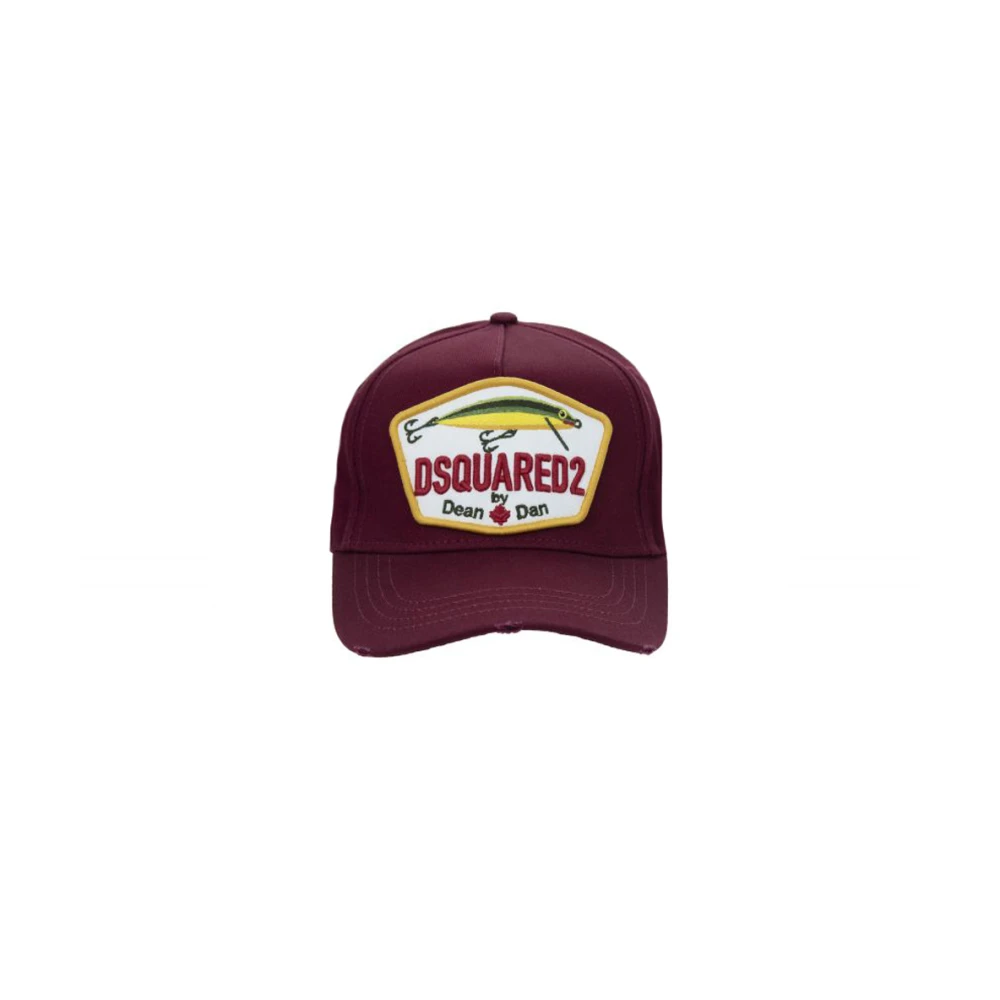 Dsquared2 Geborduurde baseballpet met gesp Red Unisex