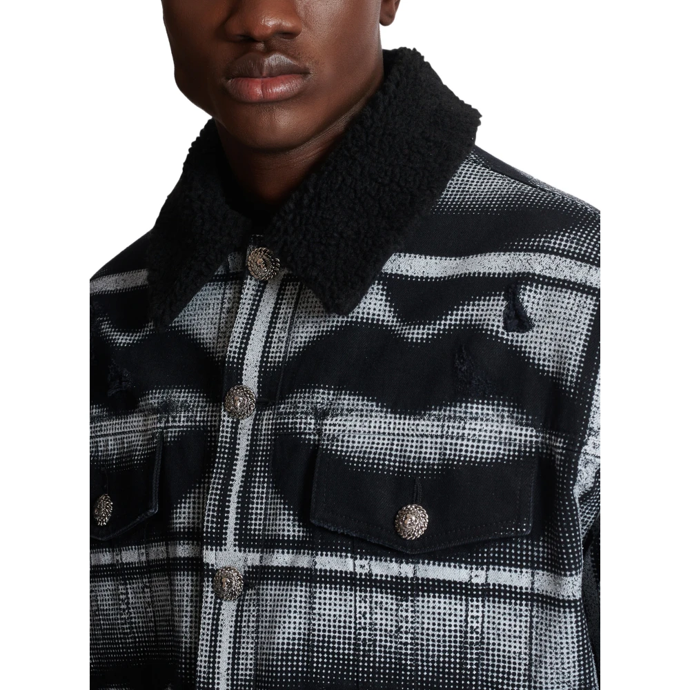 Balmain Spijkerjas met lippenprint Multicolor Heren