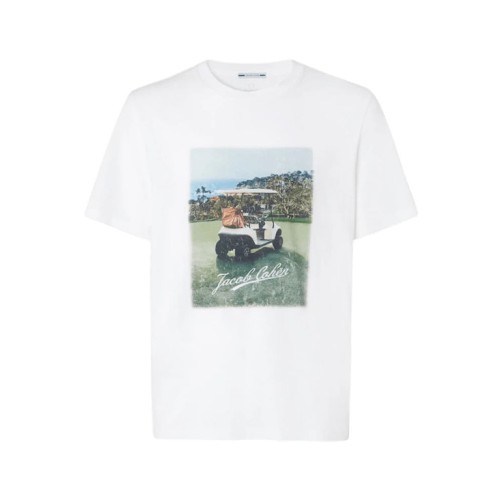 Jacob Cohën Men's White Golf-Themed Bianco T-Shirt Ss25 2XL