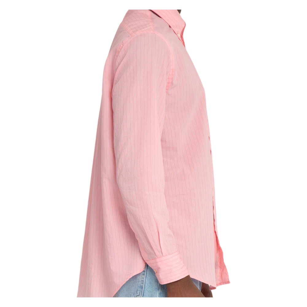 Sunflower Gestreepte Button Down Shirt Pink Heren