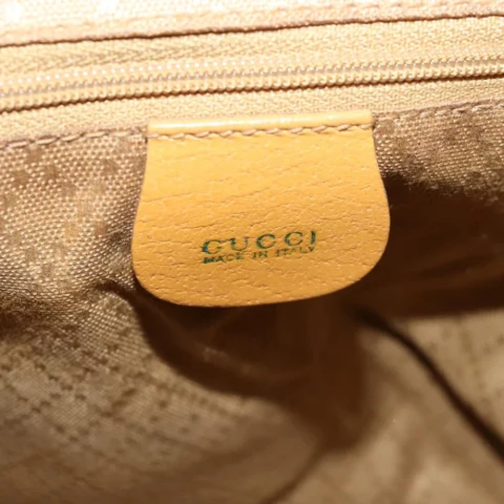 Gucci Vintage Pre-owned Leather backpacks Yellow Dames