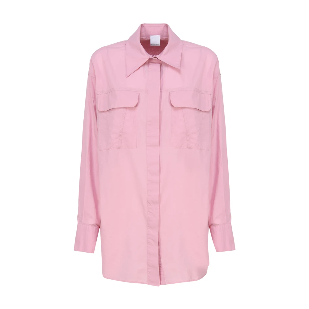 Pinko Roze Katoenen Lang Fit Shirt Pink Dames