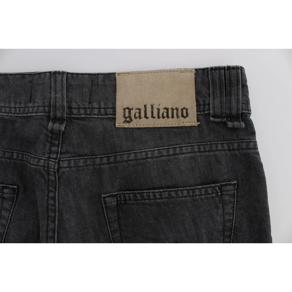 John Galliano Grijze Gewassen Straight Fit Jeans Gray Dames