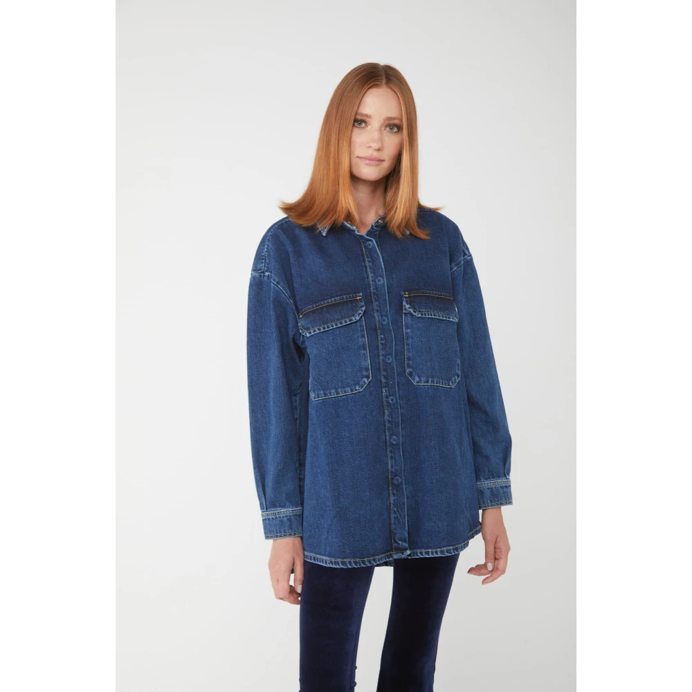 Icon Denim Eva Shirt Blue Dames