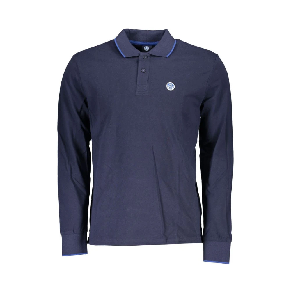 North Sails Blauw Katoenen Poloshirt voor Mannen Blue Heren