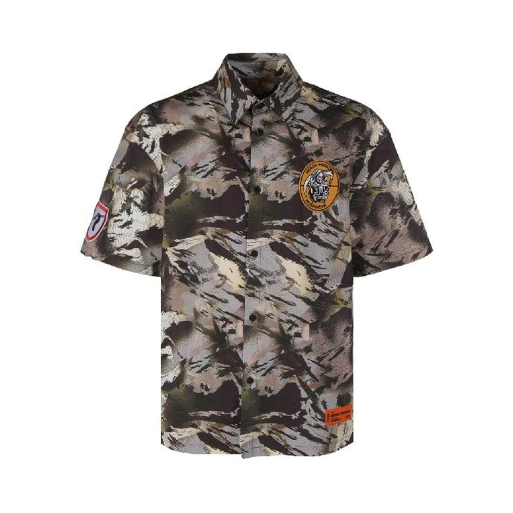 Heron Preston Men's Multicolor Short Sleeve Shirts, L, Pattern Cotton Shirt