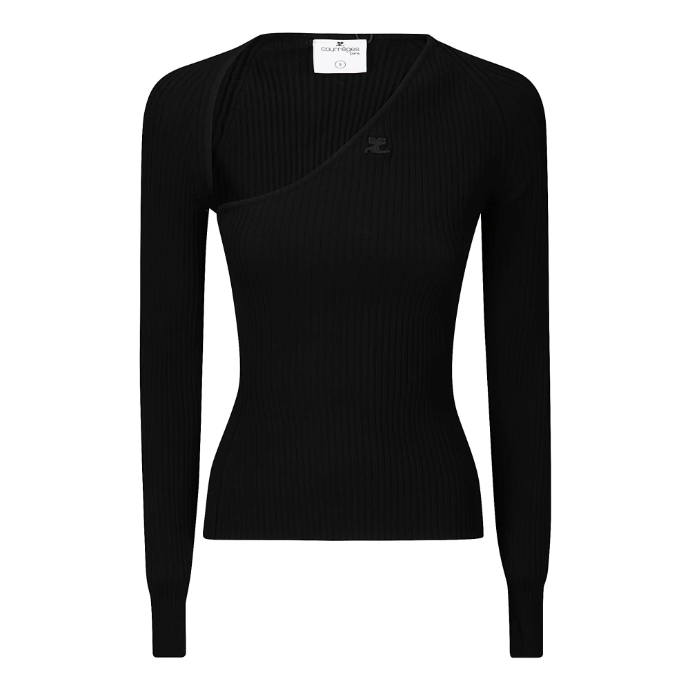 Courrèges Ribgebreide Top Black Dames