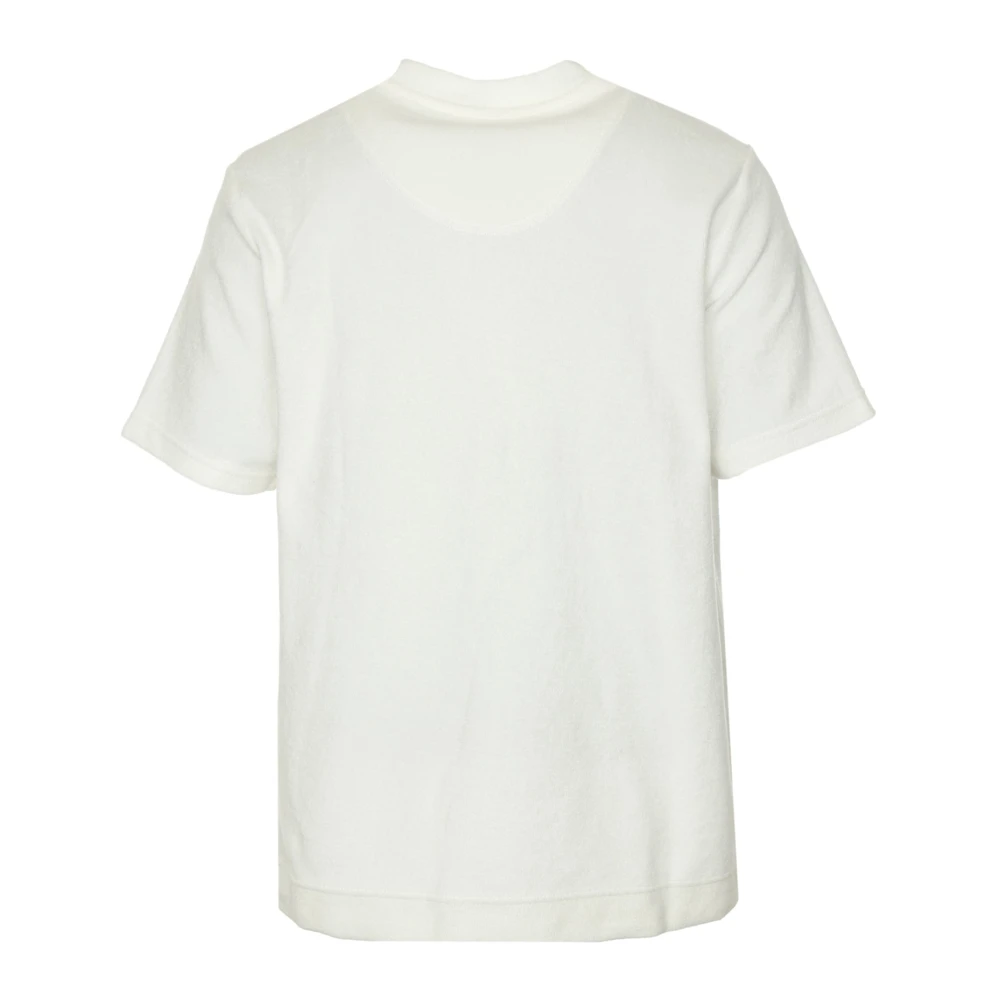 OAS Geborduurde Zak Terry T-Shirt White Heren