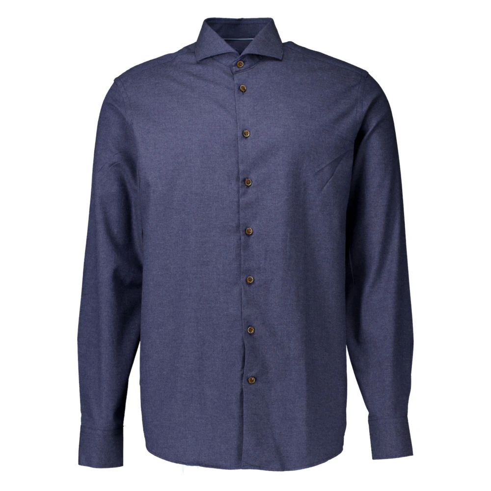 John Miller Donkerblauw Overhemd Lange Mouw Blue Heren