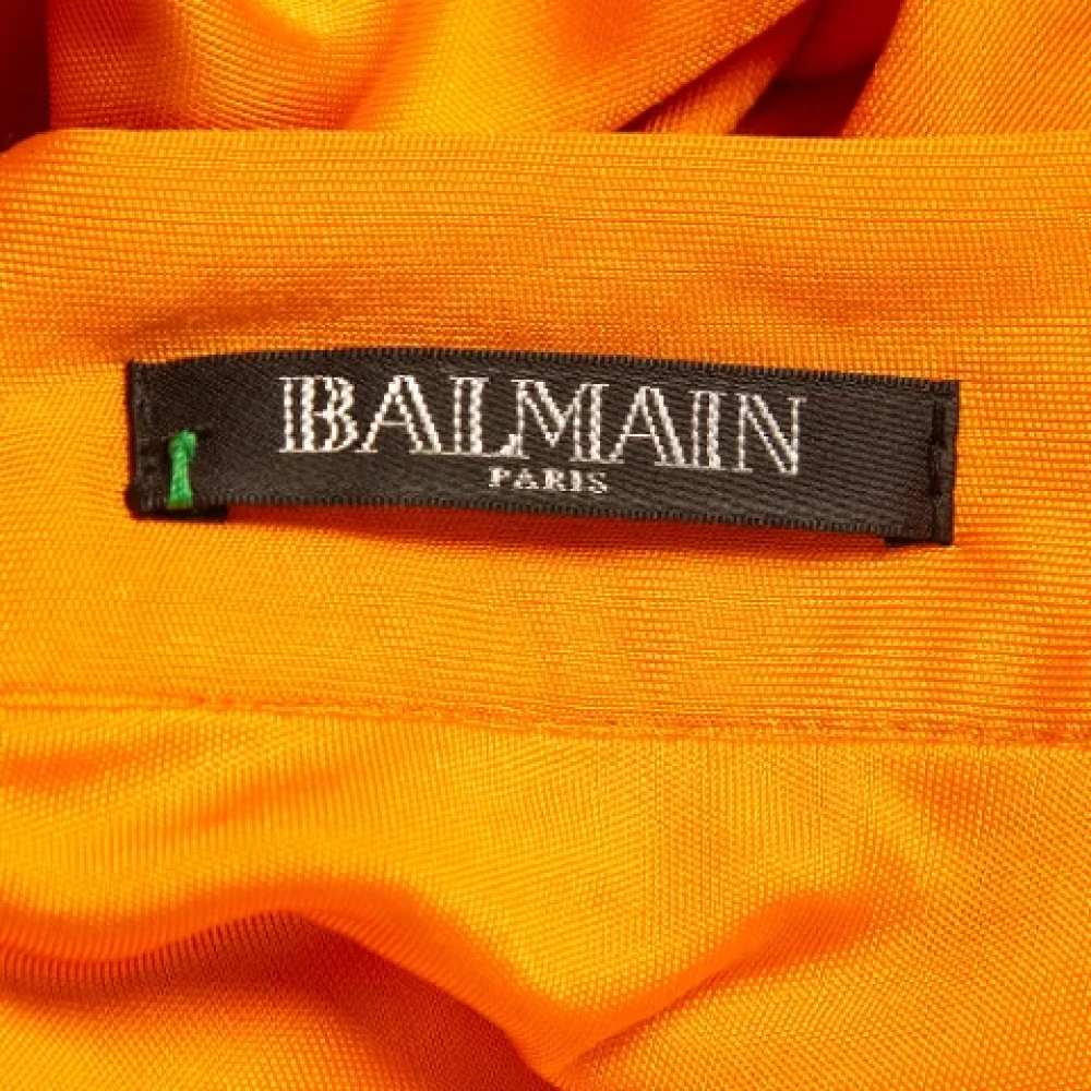 Balmain Pre-owned Fabric bottoms Orange Dames
