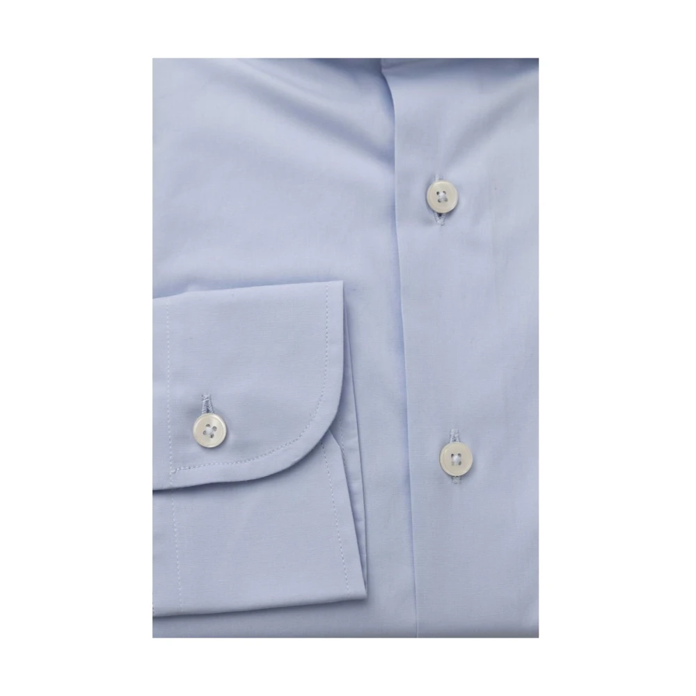 Bagutta Elegant Slim Fit Overhemd met Franse Kraag Blue Heren