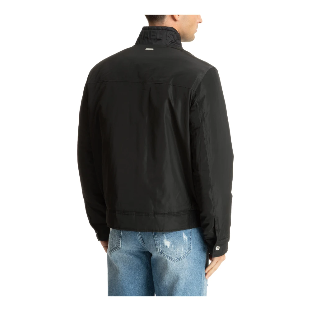 Michael Kors Plain Down Jacket met Logo Details Black Heren