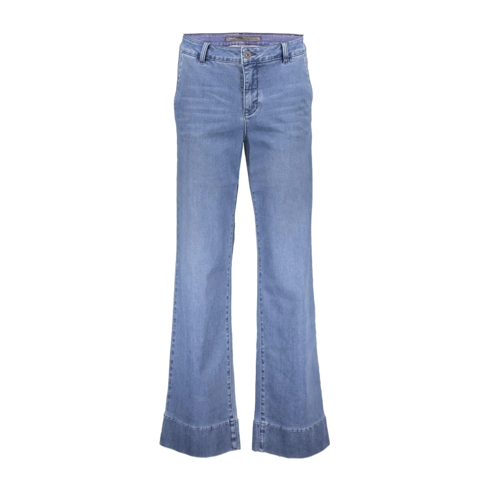 Geisha Highwaist Flare jeans met zakken Blue Dames