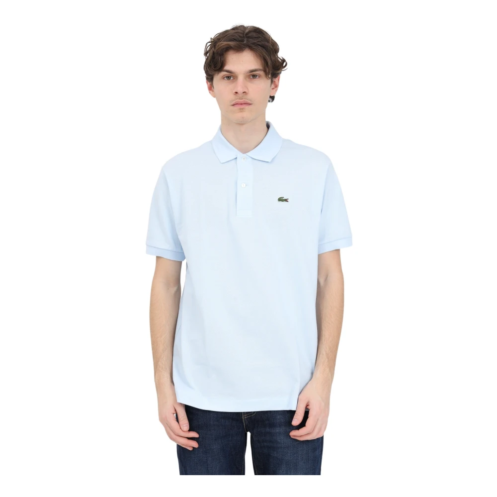 Lacoste Ljusblå Polo Shirt med Krokodil Logo Blue, Herr
