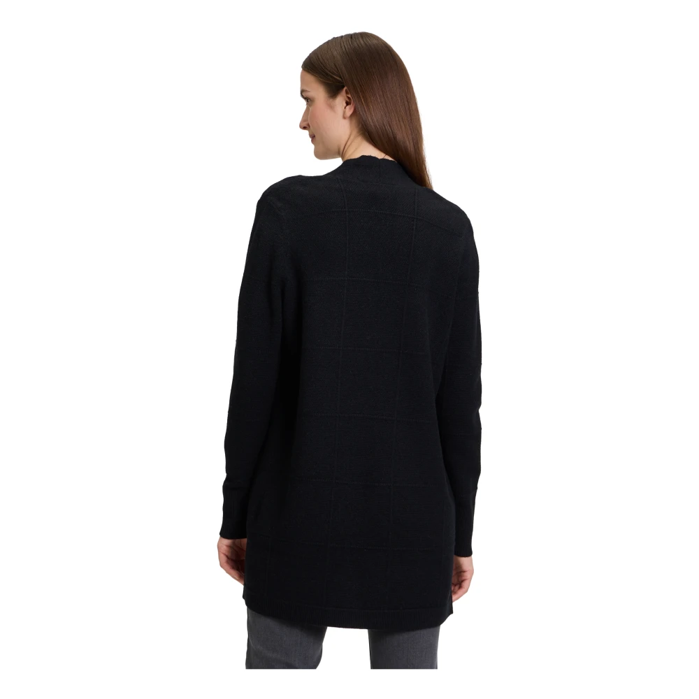 Betty Barclay Geruite Vest met Shawl Kraag Black Dames