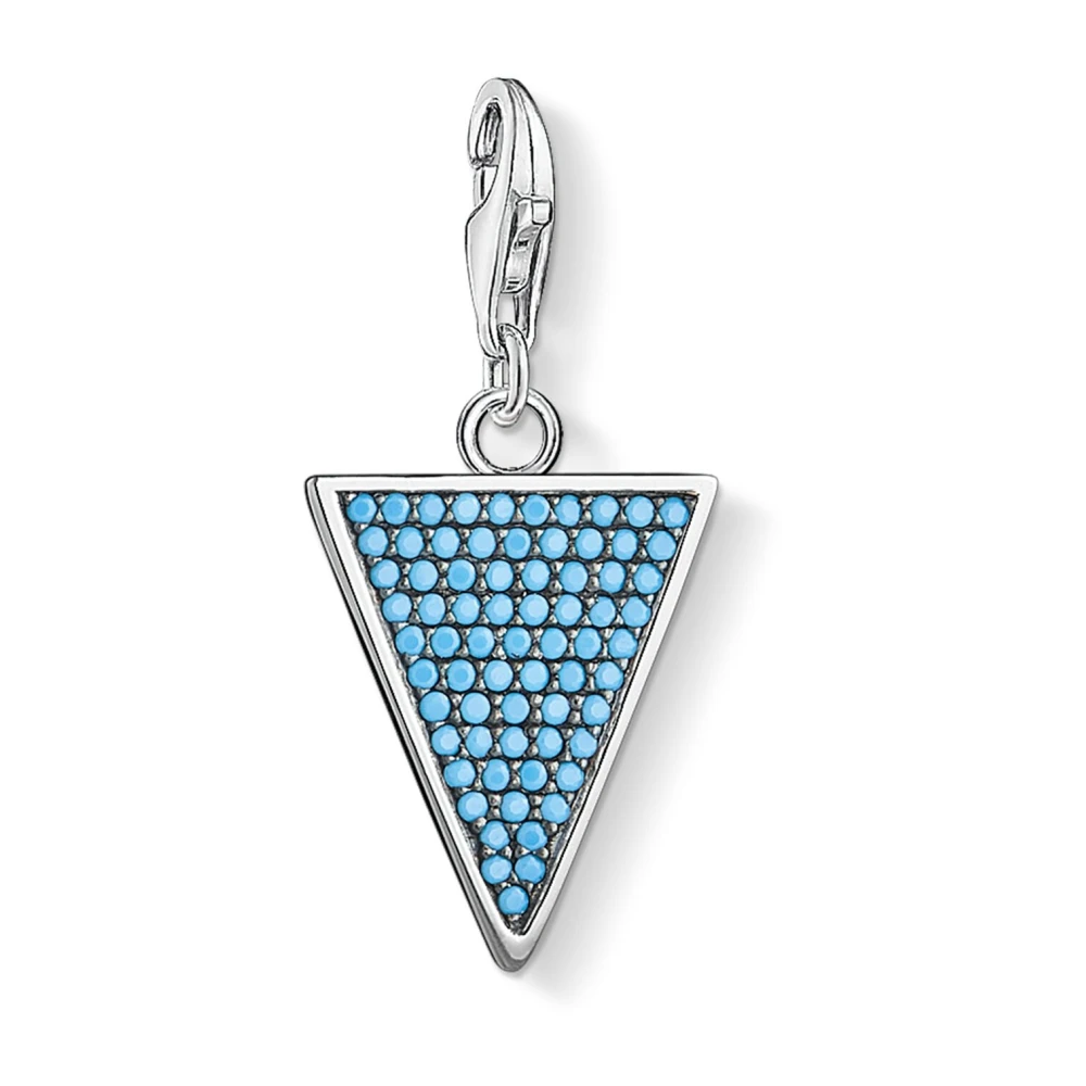 Thomas Sabo Women's Blue Jewellery, One Size, Charm Pendant Triangle Turquoise 1579-667-17