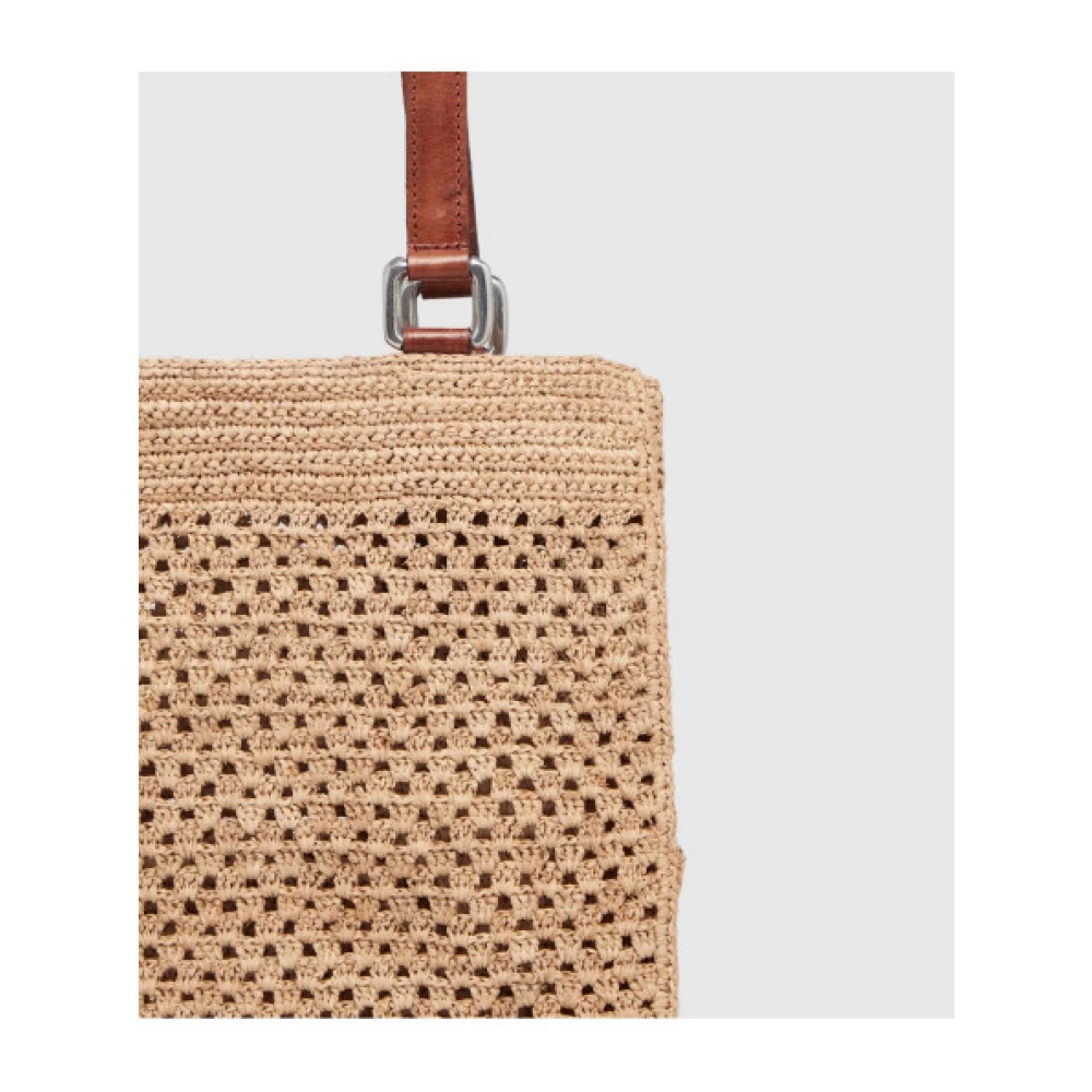 Ibeliv Handgemaakte Gehaakte Raffia Tas Irina Brown Dames