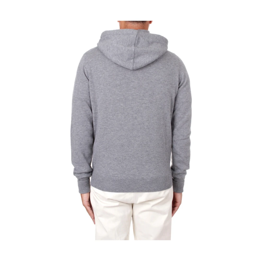 Alpha Studio Gebreide wollen trui met capuchon Gray Heren