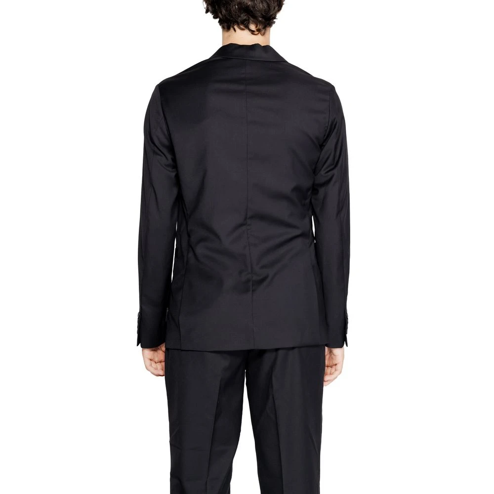 Armani Exchange Zwarte Polyester Blazer Herfst Winter Collectie Black Heren