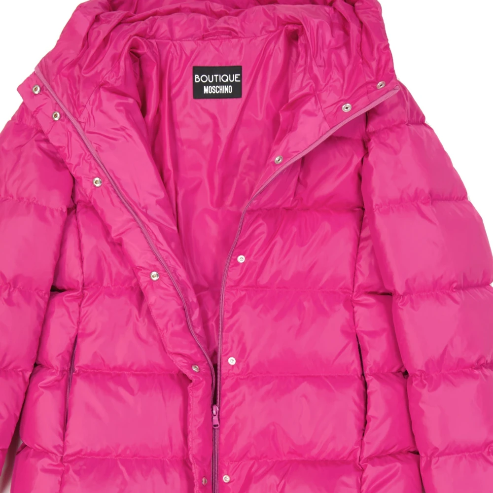 Boutique Moschino Gewatteerde donsjas met capuchon Pink Dames