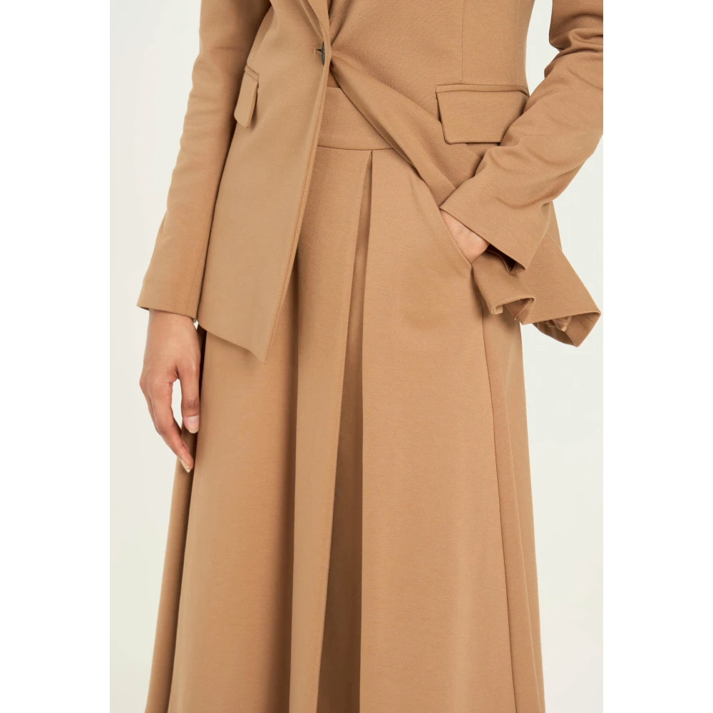 Vicario Cinque Tulip Midi Rok Milano Rits Brown Dames