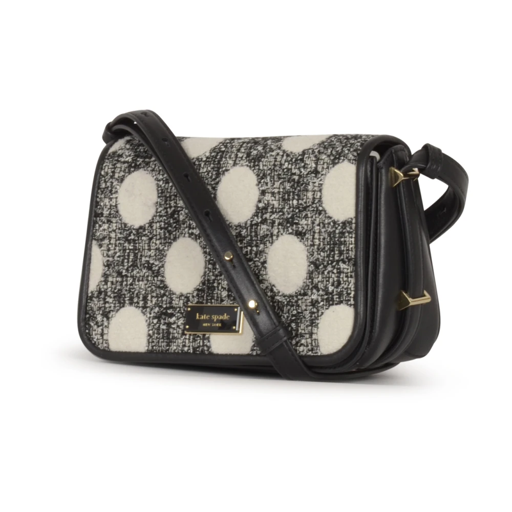 Kate Spade Stip Tweed Crossbody Tas Black Dames