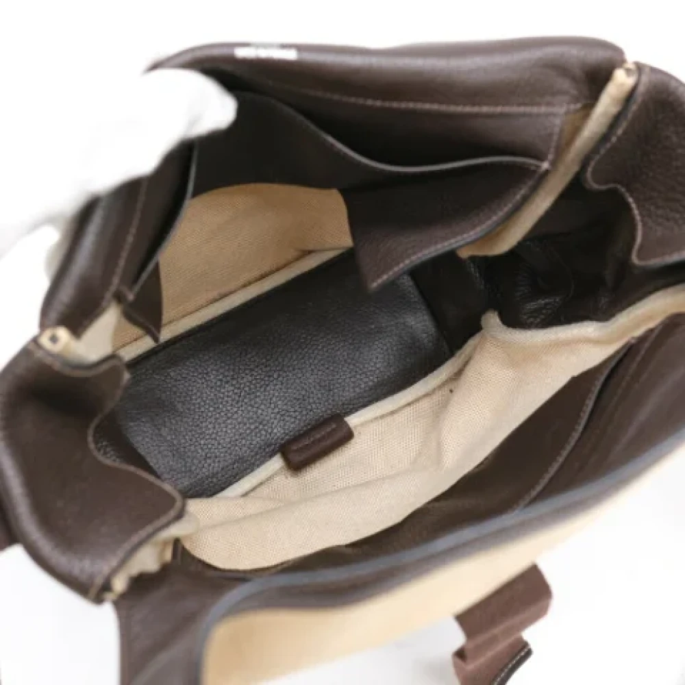 Hermès Vintage Pre-owned Fabric shoulder-bags Beige Dames