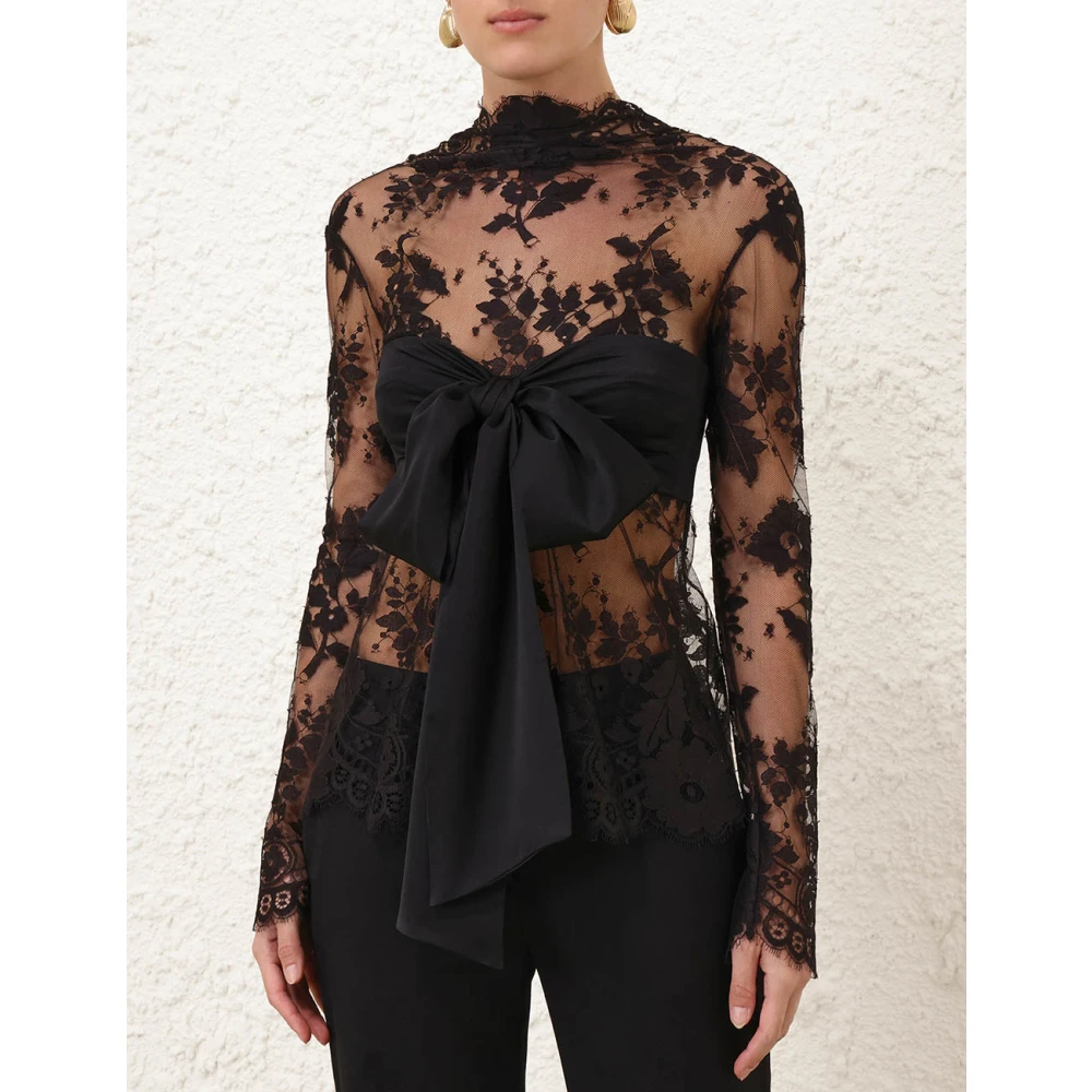 Zimmermann Zwart Kant Strik Bodice Illustratie Black Dames
