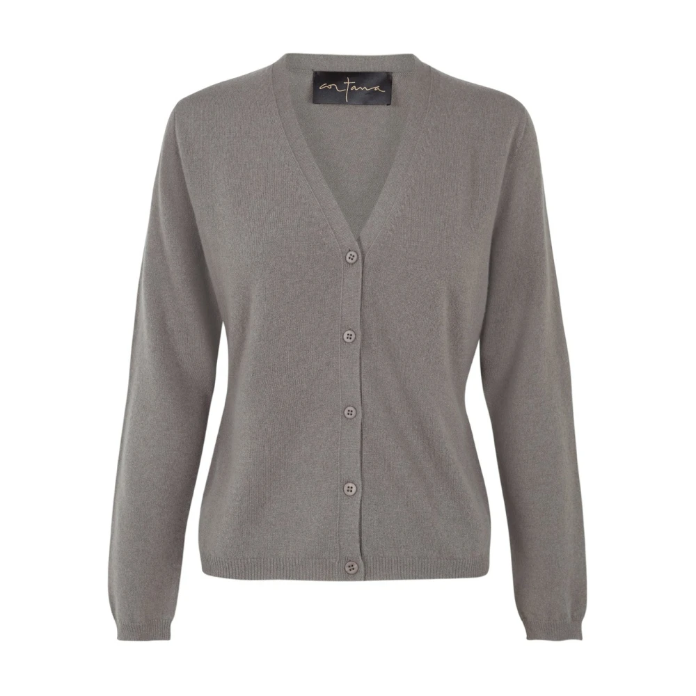 Cortana Women's Gray Cardigans,, Viento, Cashmere Cardigan Small