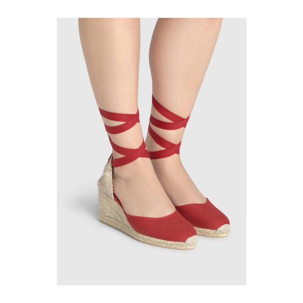 Castañer Carina Canvas Sleehakken Red Dames