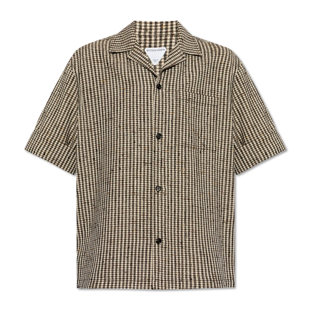 Bottega Veneta Overhemd met ruitpatroon Beige Heren