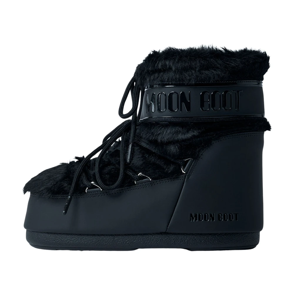 Moon Boot Black Winter Boots, Female, 6 Uk, Icon Low Nylon Boots